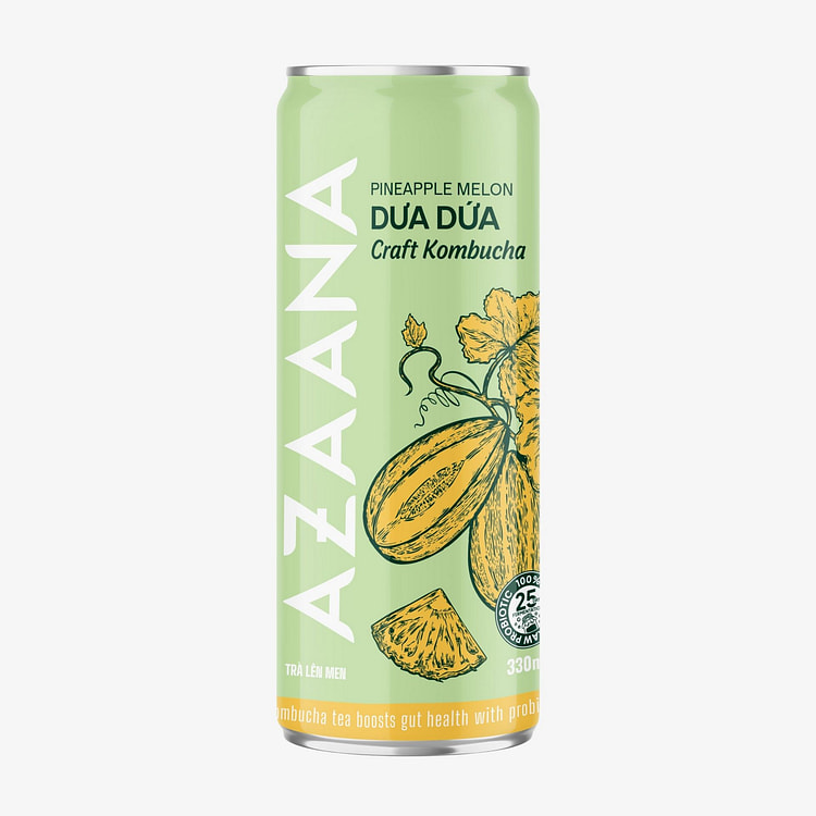Azaana Kombucha Melon Pineapple 330ml