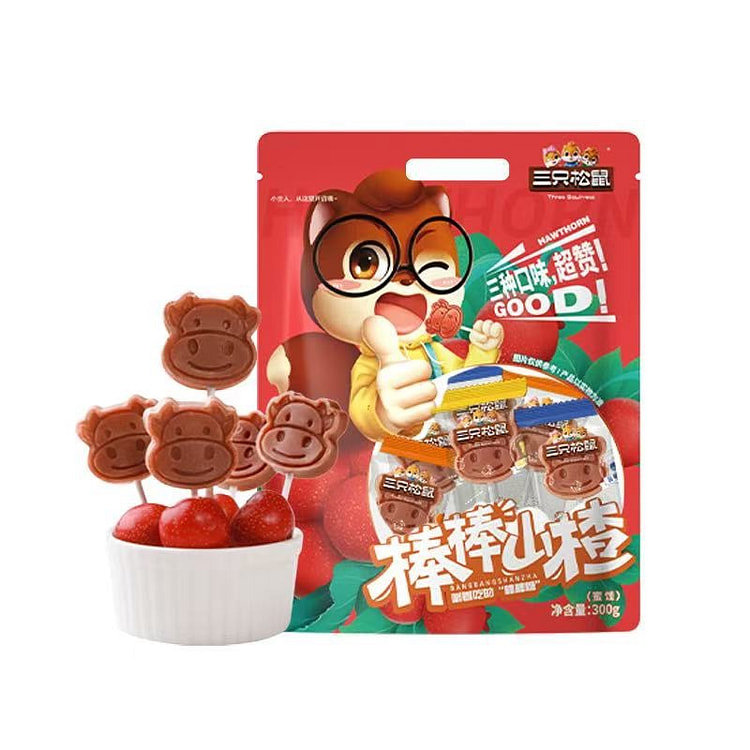 Three Squirrels Hawthorn Lollipop 300g 300 g (min 2)