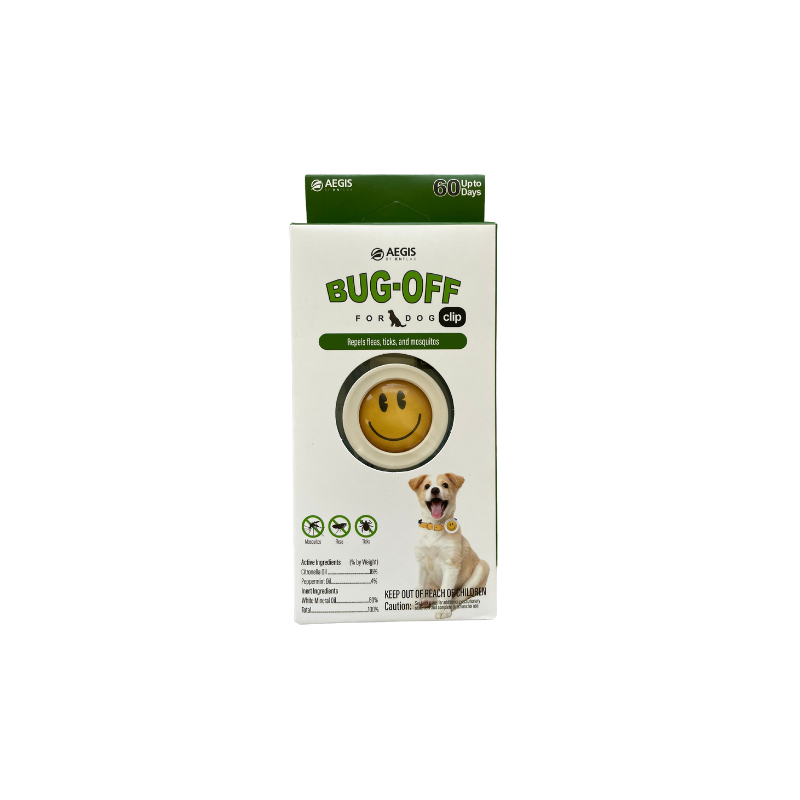 BUG-OFF Smiley Clip for Dogs, Repels Fleas Ticks & Mosquitos for Up To 60 Days 1 カウント