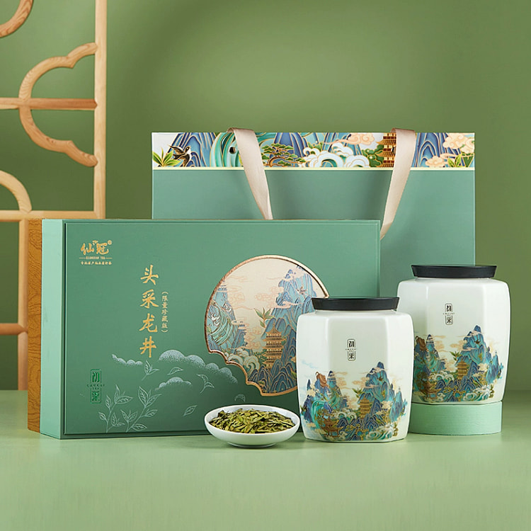 新茶嫩芽头采龙井茶明前特级绿茶叶杭州特产送礼盒装
