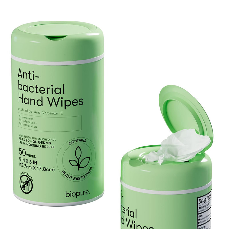 50ct Antibacterial Hand Wipes Fresh Morning Breeze 1 each