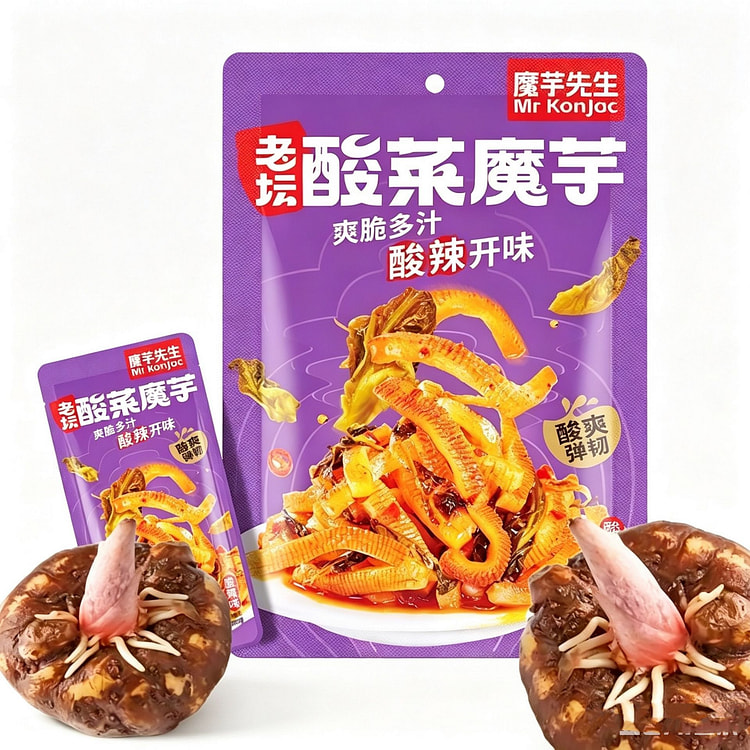 Konjac Snack with Old Pickled Cabbage, Large Spicy 100 g*2 pack