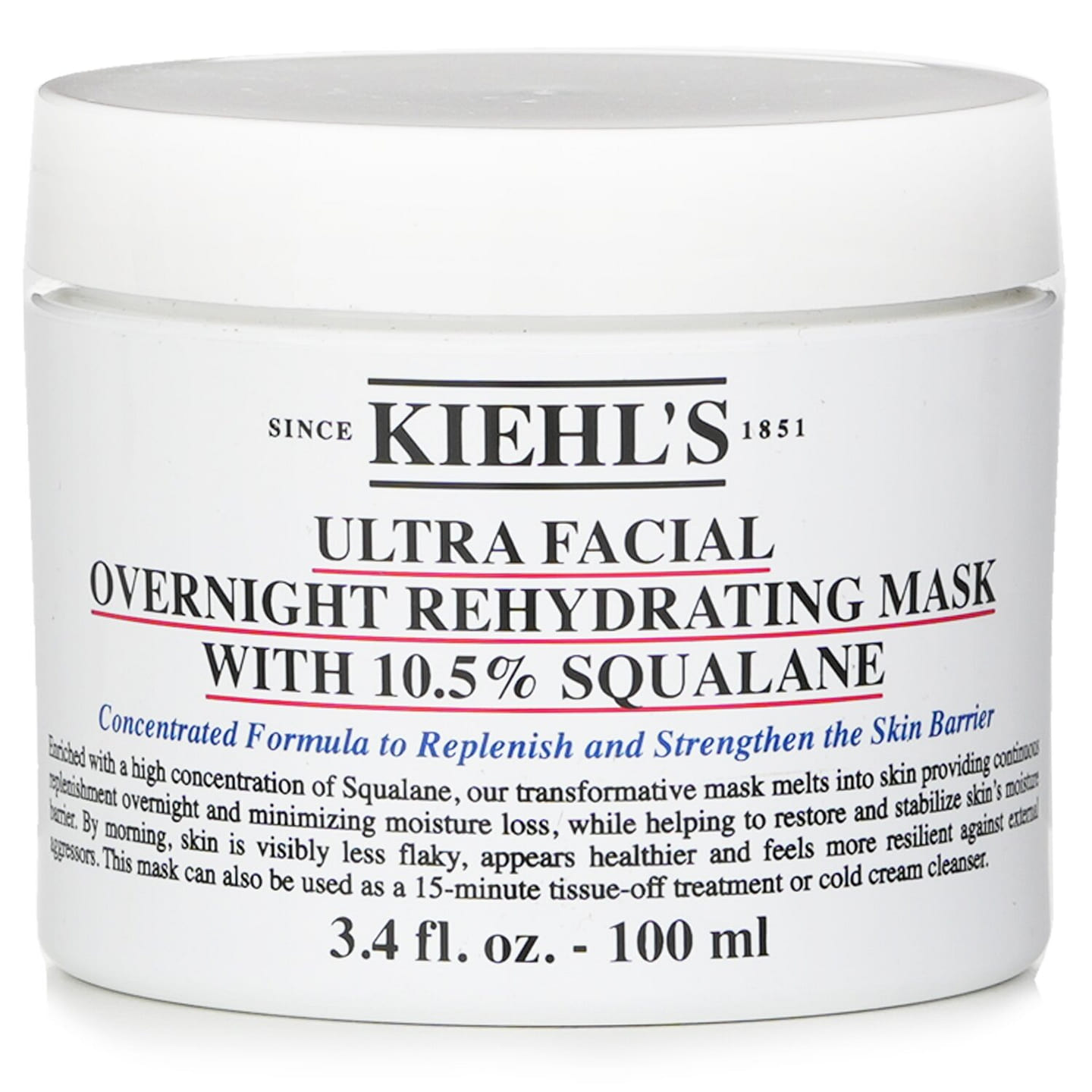 Kiehl’s Ultra Facial Overnight Rehydrating Mask With 10.5% Squalane 100ml/3.4oz 100 ml