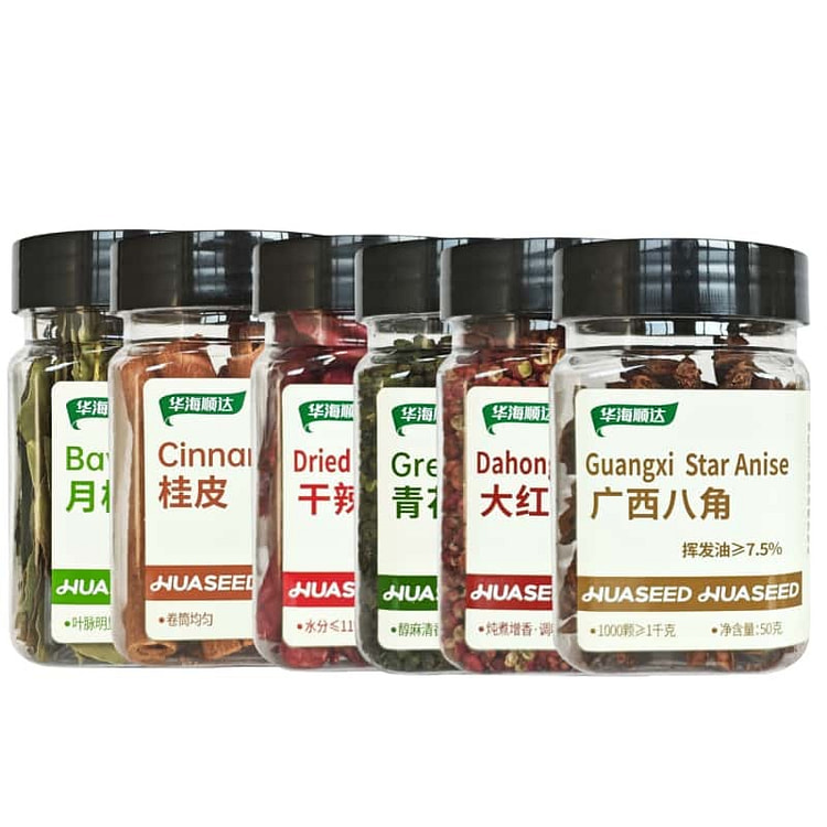 调料套餐1套 （桂皮+月桂叶+干辣椒+青花椒+大红袍花椒+广西八角）瓶装*6 (min 2)