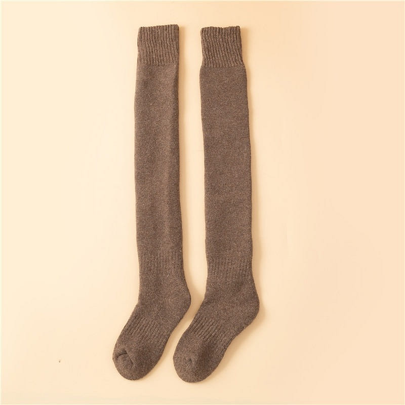 30% wool thick warm knee length stockings camel 1 pack
