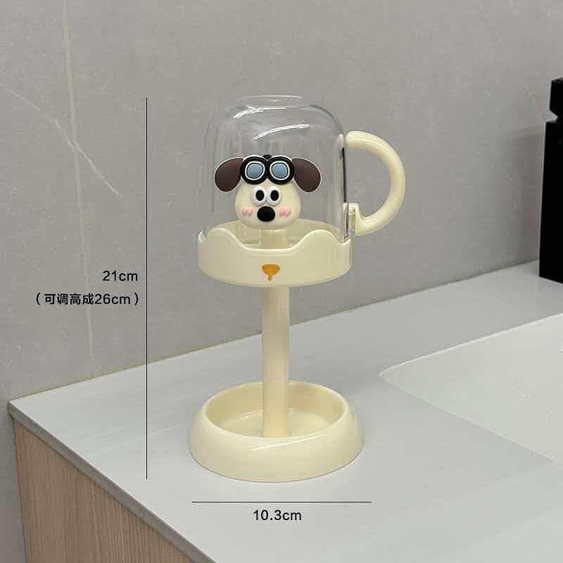 Yellow eye-protection toothbrush holder dog setof1 100 g