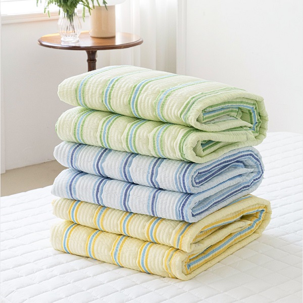Pure Cotton Seersucker Duvet Pad Set - Royal Blue 1 pack - Weee!