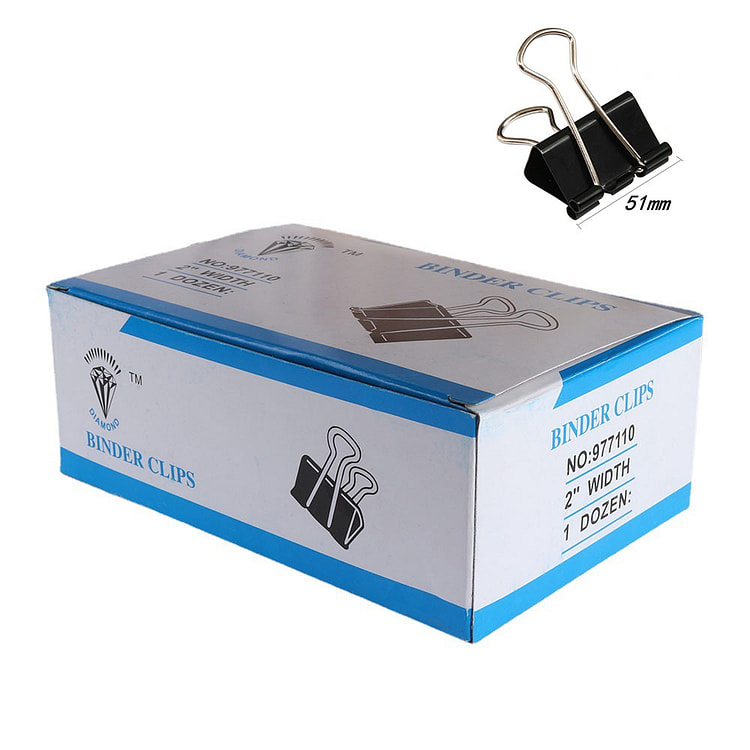 黑色 长尾夹 51mm -12枚/盒 12 个