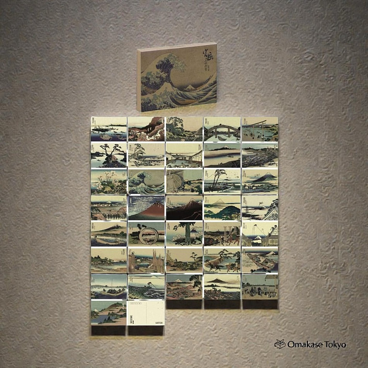 日式风景明信片套装 - 浮世绘风格 500 克