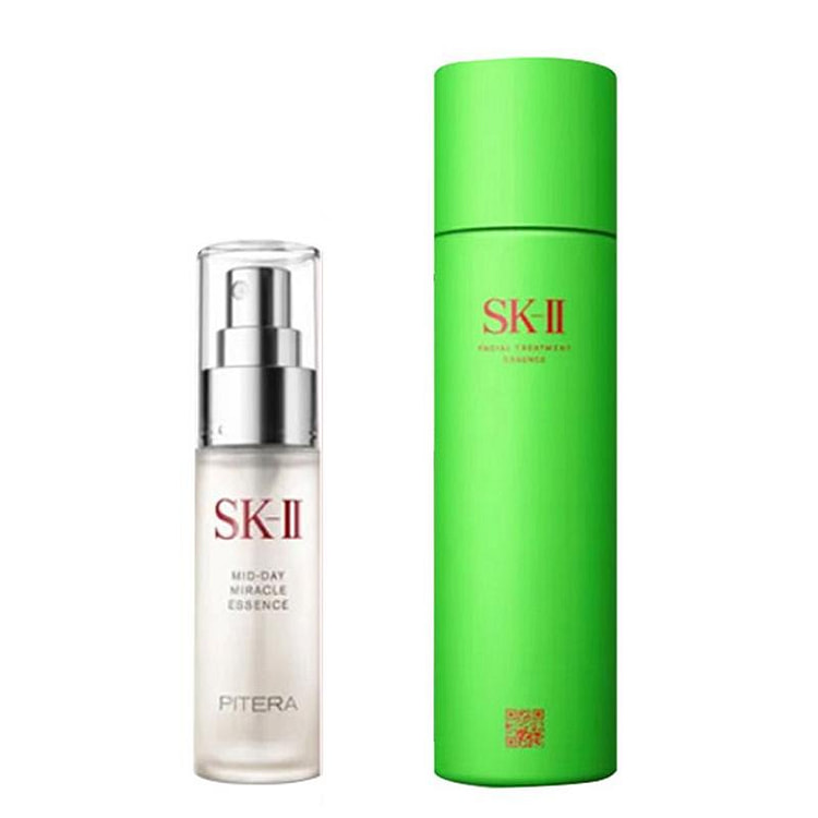 SK-II/SK2 2022圣诞限定护肤套装 神仙水230ml+精华喷雾50ml 绿色