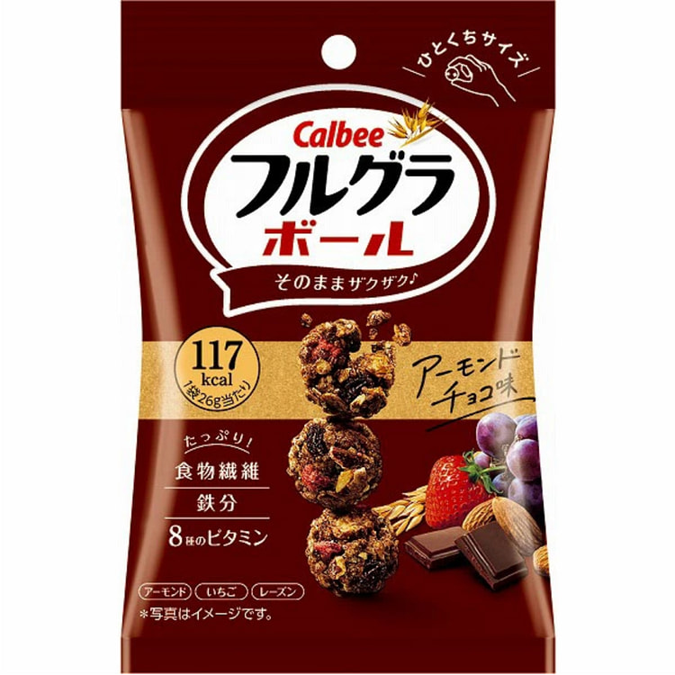 【日本直邮】CALBEE玄米燕麦球 巧克力杏仁草莓提子口味 26g