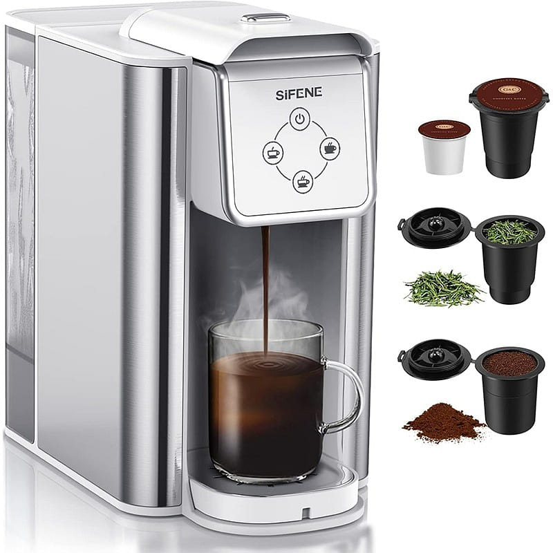 3-in-1 Single Serve Coffee Maker, White 1 count