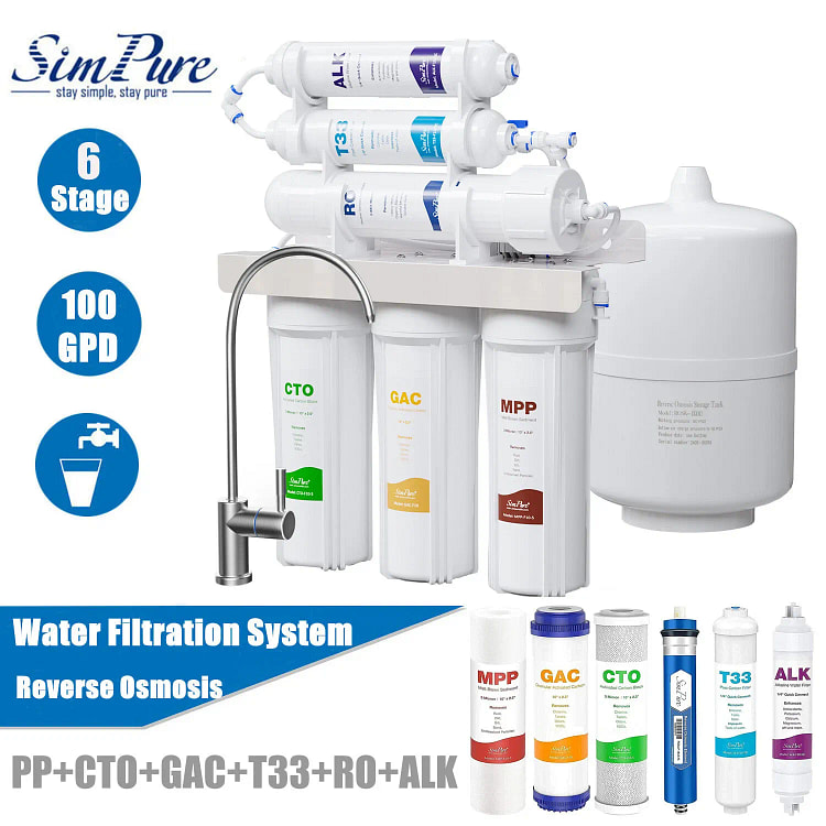 100 GPD 6 Stage Alkaline Reverse Osmosis Drinkin 1 pack
