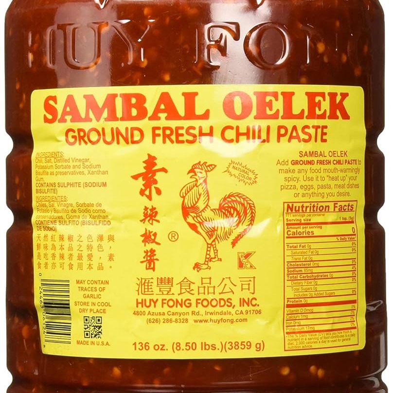 Sambal Oelek, 8.5 Pound ,Chili,136 Ounce 8.5 lb