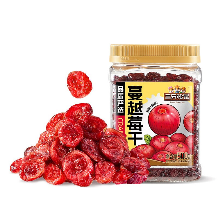 Three Squirrels Dried Cranberries 500g 1 can