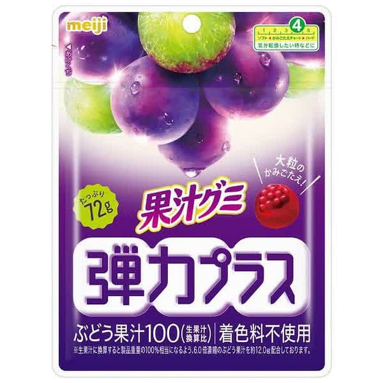 Meiji Fruit Juice Gummies Elastic Plus Grape 72g 1 each