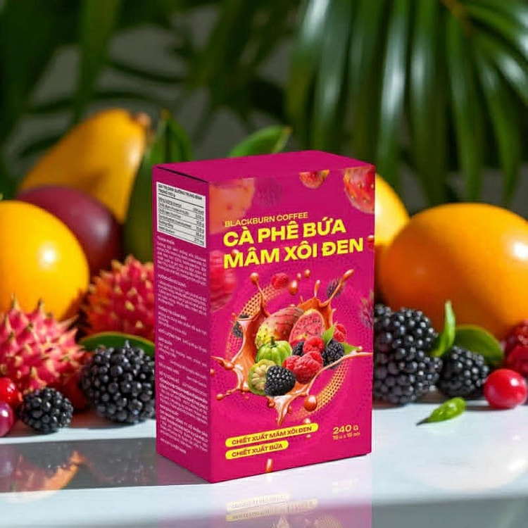 Cafe Bứa Mâm Xôi Đen BLACKBURN COFFEE Mẫu Mới 2026 - Hộp 15 Gói 16G 1 hộp