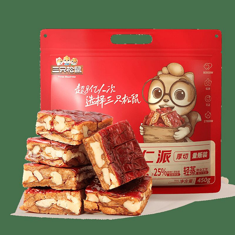 三只松鼠枣仁派红枣健康零食450克*1袋 450 克