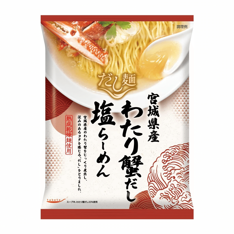 TABETE Miyagi ken Crab Base Flavor Dried Ramen 104 g