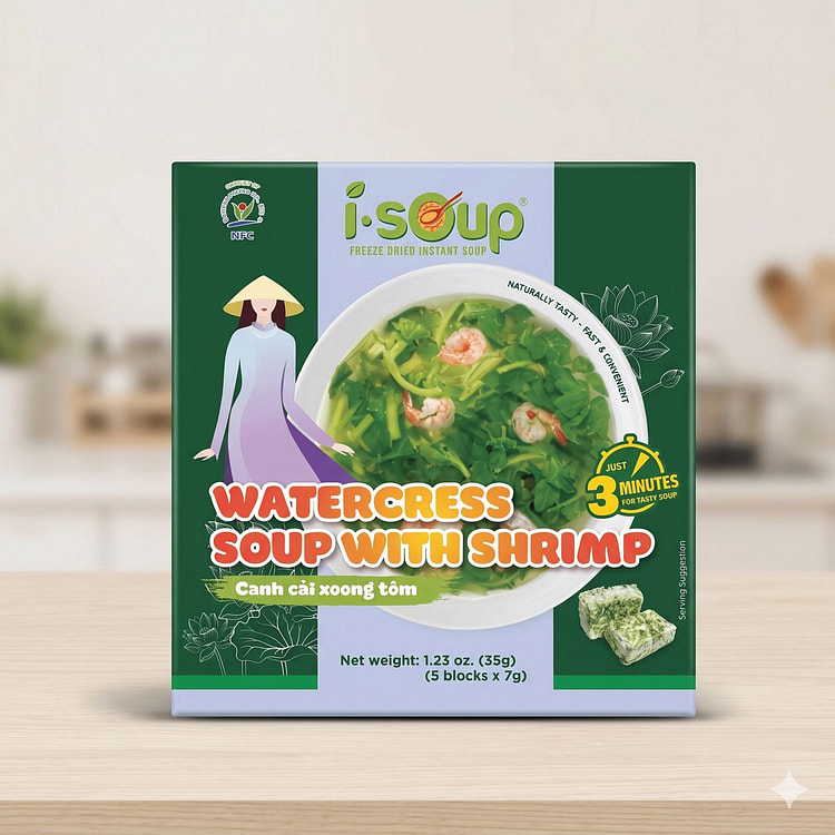 ISoup Watercress Soup with Shrimp 35g 1 box