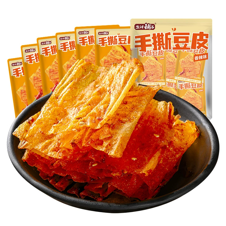 Yanjin shop, hand-torn bean skin, spicy snacks, Internet celebrity hit, 12g