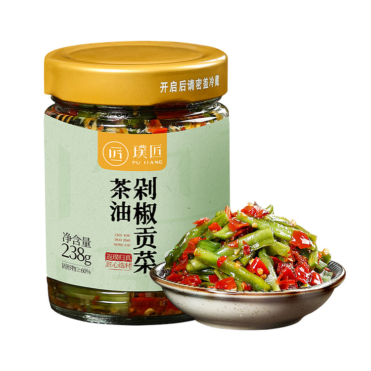 璞匠茶油剁椒贡菜下饭菜拌饭酱238g*1瓶