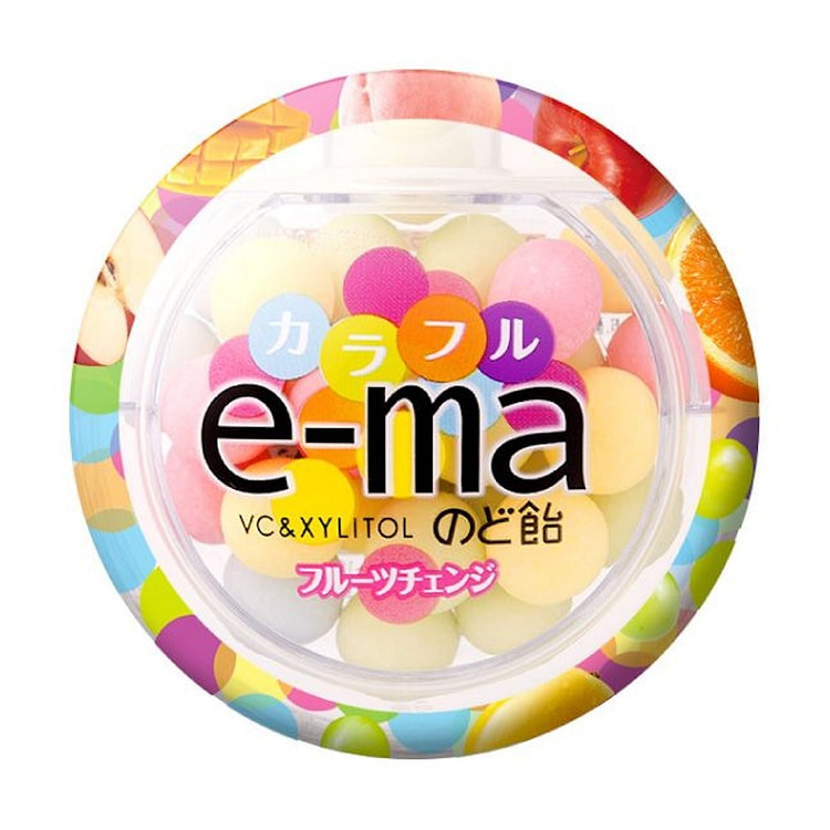 UHA e-ma Throat Candy Container Colorful Fruit 33g 1 box