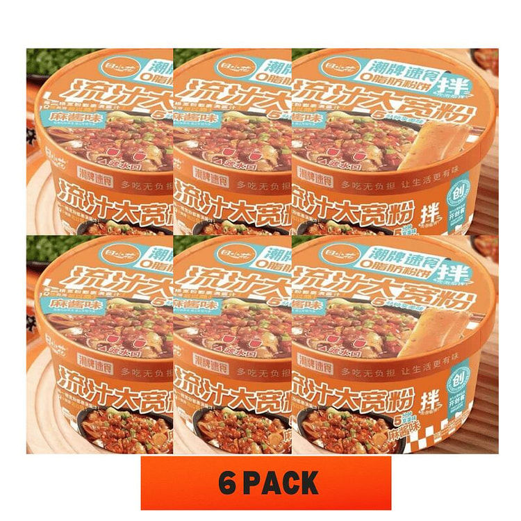 田小花0脂肪 麻酱味流汁宽粉，碗装，288克*6碗 288 克