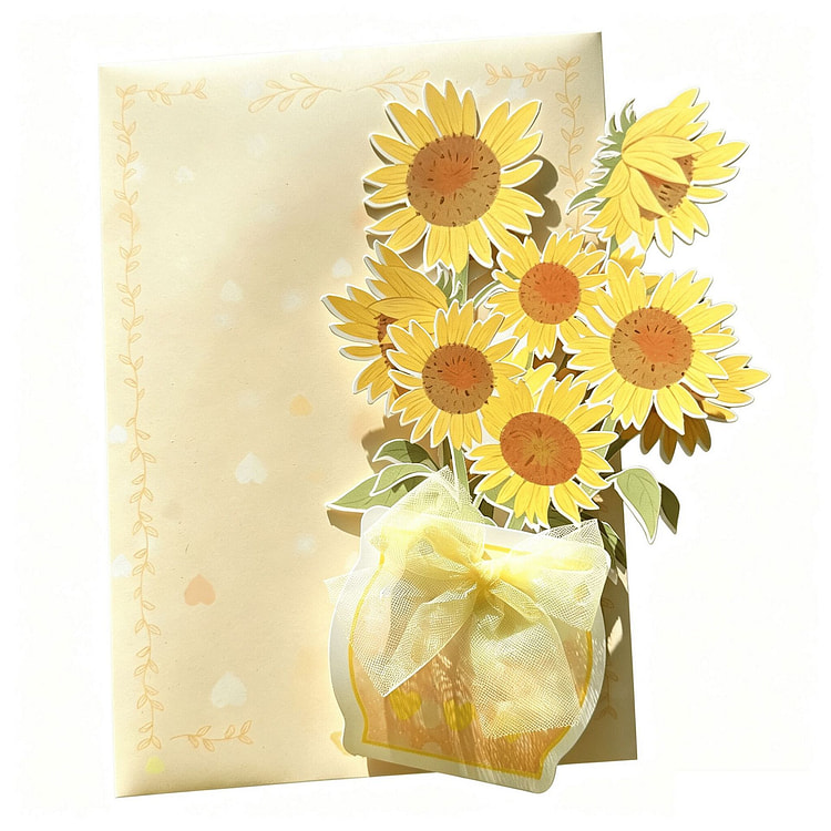 Flower Bouquet Message Card - Sunflower 1 count