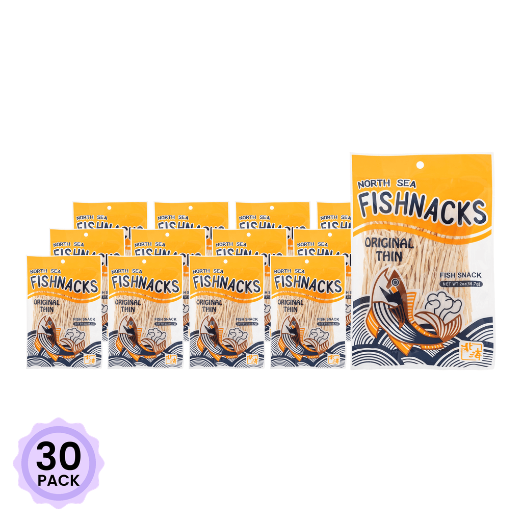 North Sea Fishnacks Dried Jerky Fish Sticks, Original 56.7 g*30 pack