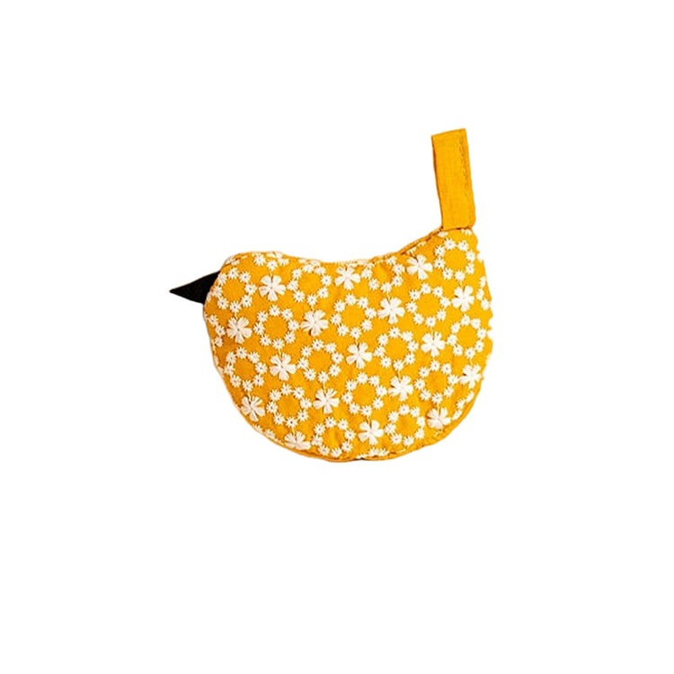 Padded Bird Pot Lid Cap - Yellow Embroidery 1 each