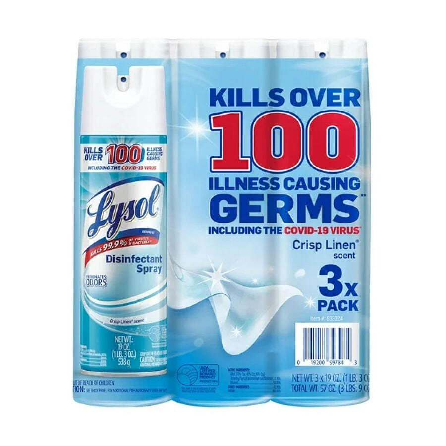 Lysol Disinfectant Spray, Crisp Linen, 19 oz*3 ct 1 count