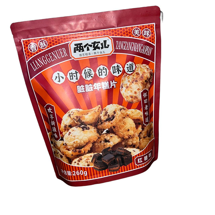 Puffed Rice Cake tiger skin Slices 260g - brown sugar