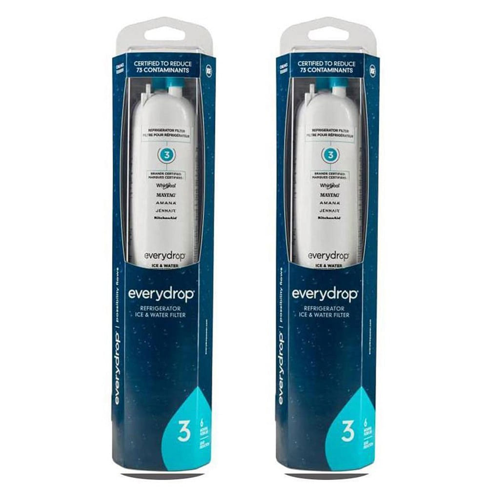 2-Pack Everydrop by Whirlpool Refrigerator Water Filter 3 -EDR3RXD1/4396841 1.6 lb