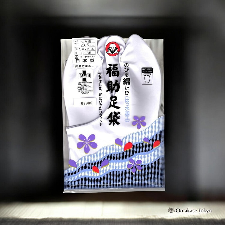 Fukusuke 白色分趾袜 - 弹力棉 200 克