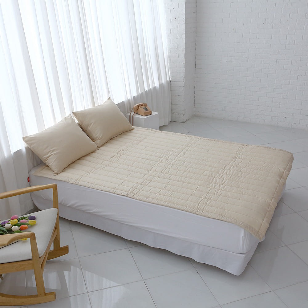 mumooroom Daily Tencel Modal Mattress Pad with Elastic Band – BEIGE (US Twin) 1 each