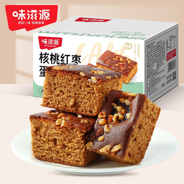 味滋源 核桃红枣蛋糕400g整箱装中式糕点早餐代餐