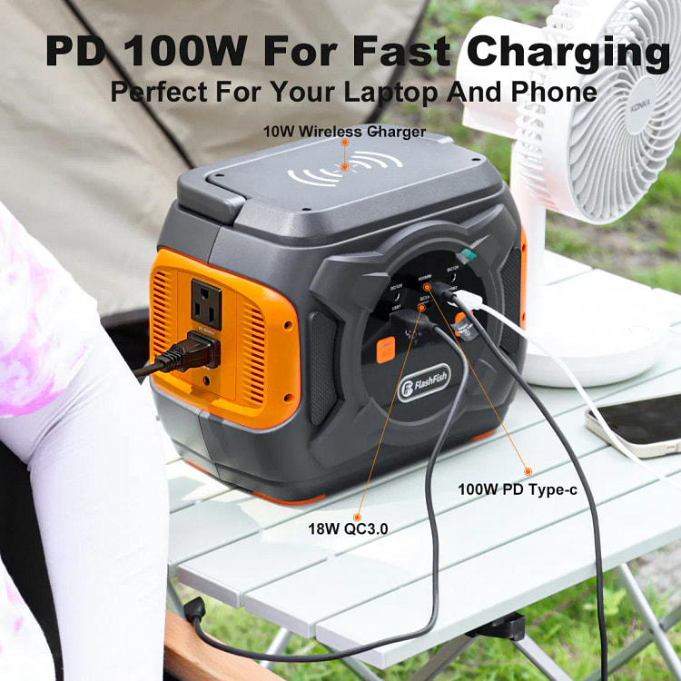 320W Portable Power Station; Flashfish 292Wh 80000mAh Solar Generator Backu