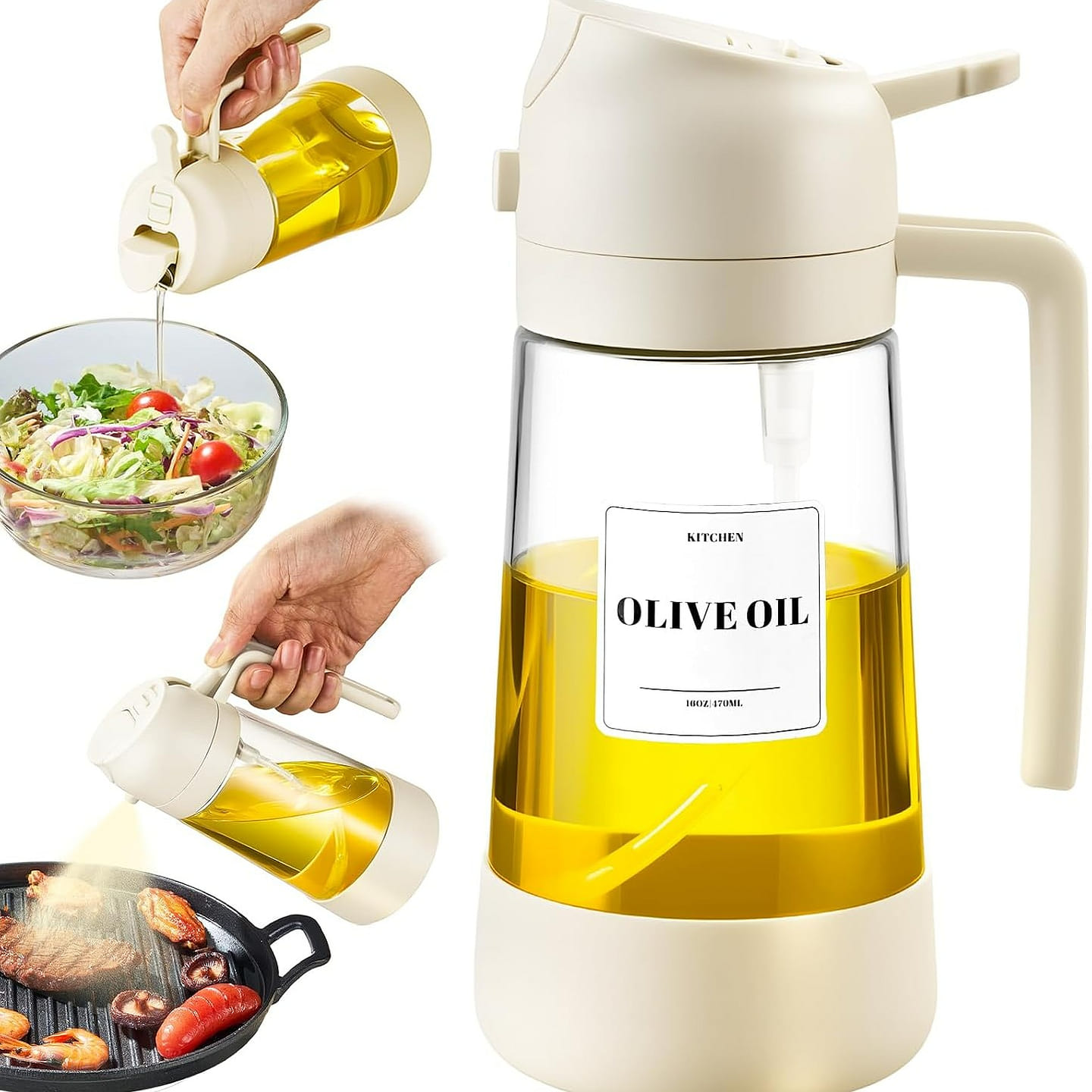 Oil Dispenser for Kitchen,2in1 Olive Oil Sprayer 1 each