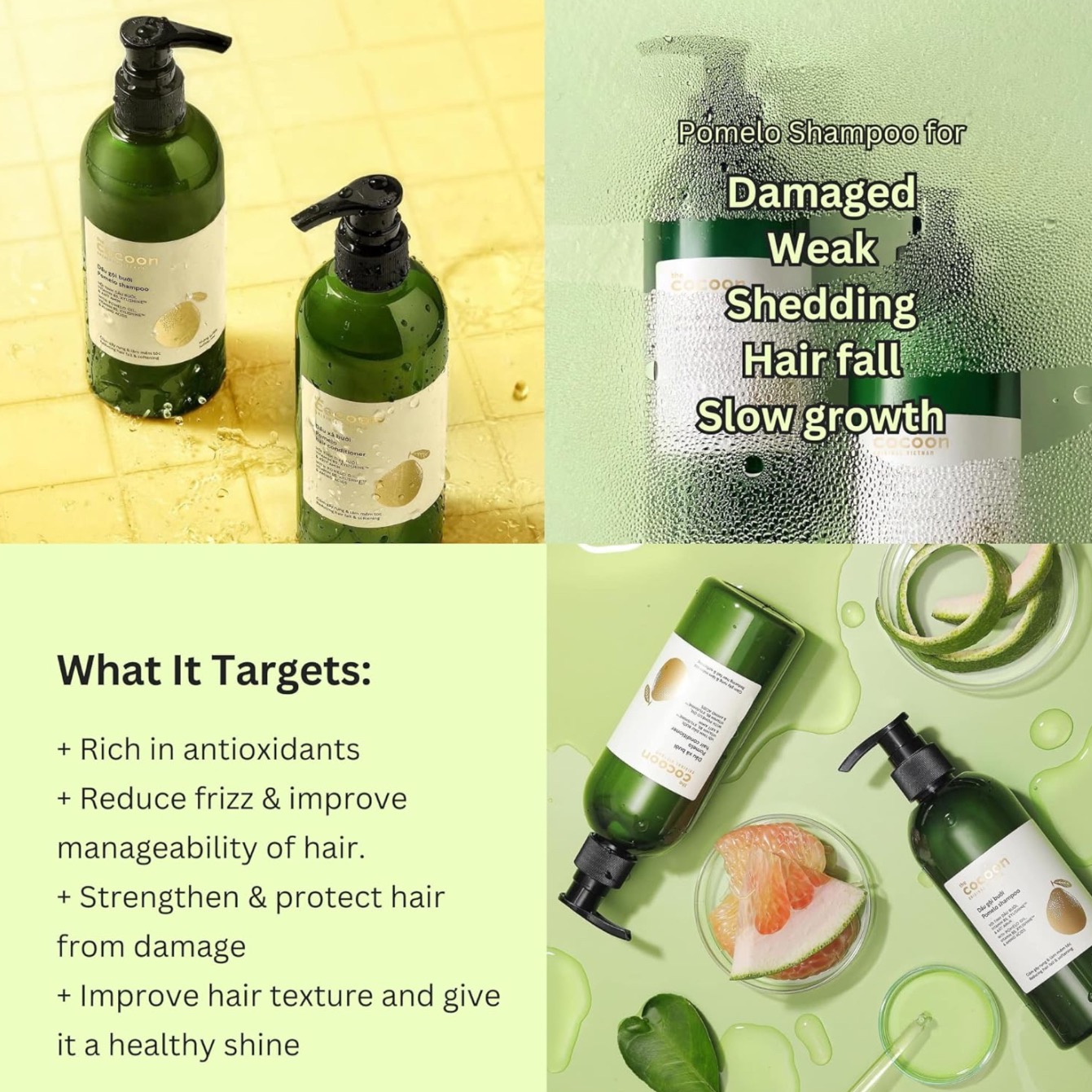 Pomelo Shampoo & Conditioner Bundle - Anti Hair Loss, Natural