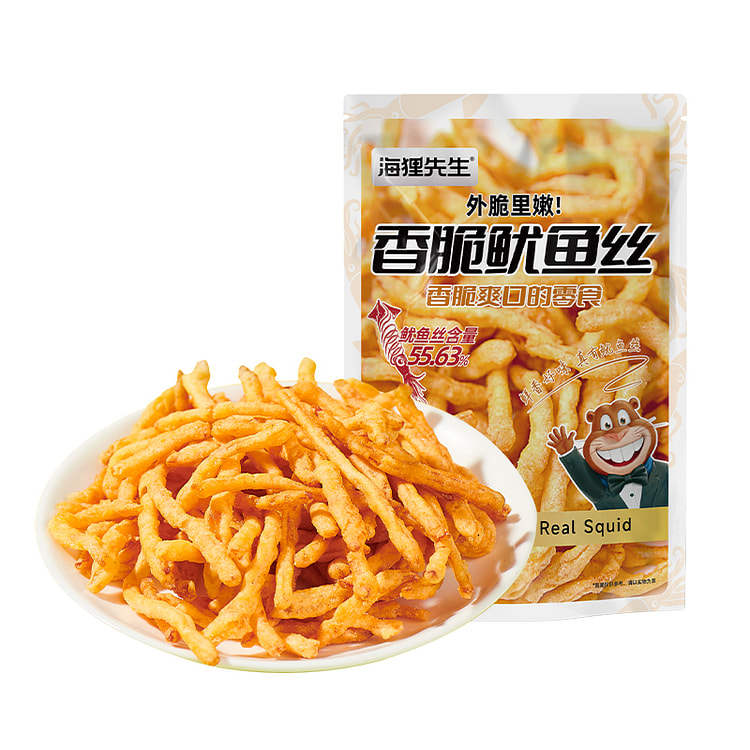 海狸先生 香脆鱿鱼丝原味即食营养零食33g*1袋