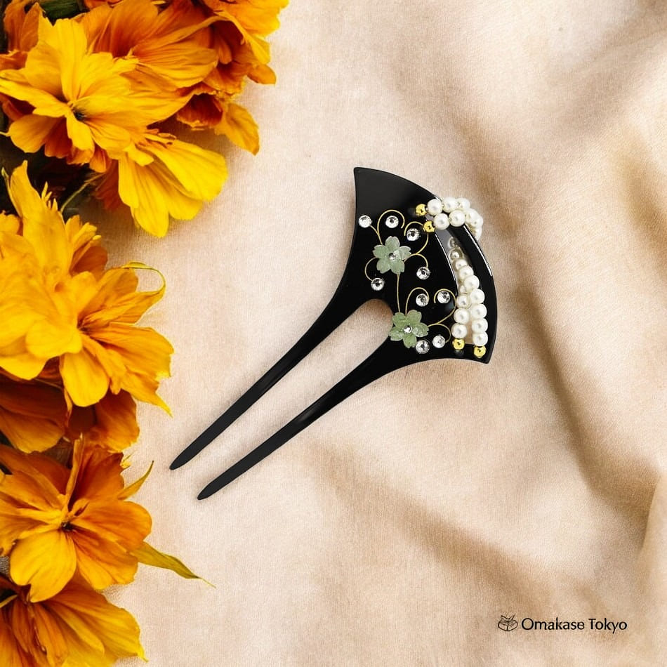 TOuWA Kanzashi Hairpin-Yellow/Green 160 g