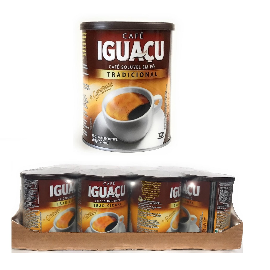 Cafe IGUACU Traditional Instant Coffee 200g Tin 2400 g