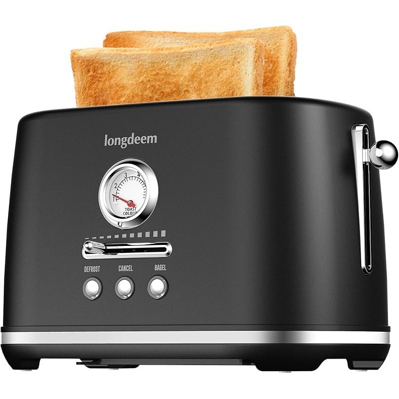2 Slice Toaster, 6 Shade Settings, Black 1 count