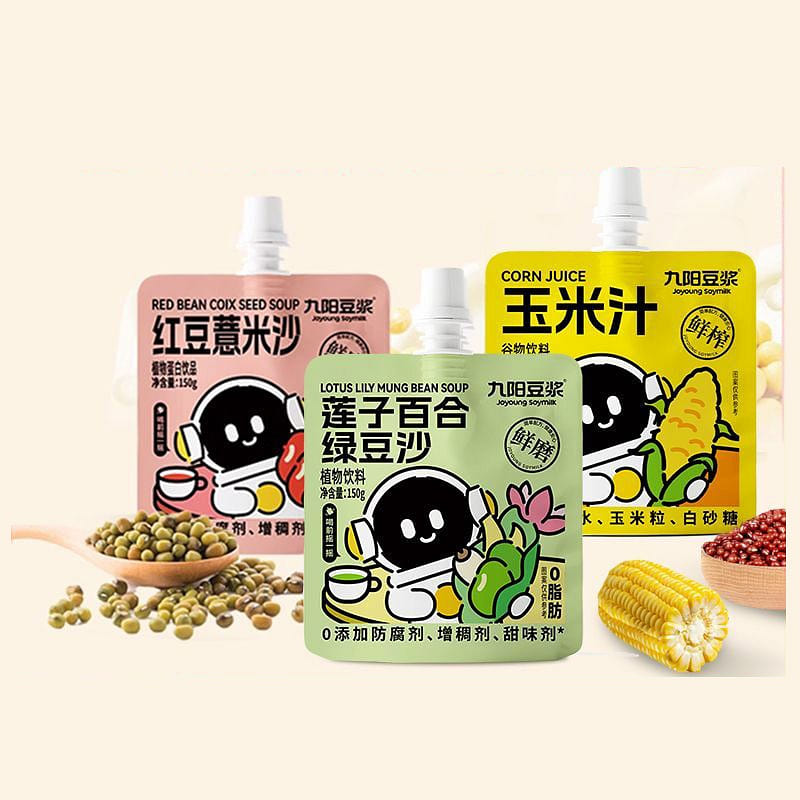 Joyoung Red Bean, Mung Bean and Corn Soybean Milk 450 g