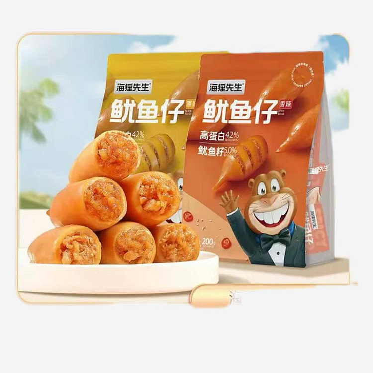 海狸先生】带籽鱿鱼仔开袋即食墨鱼仔200g*1袋 200 克