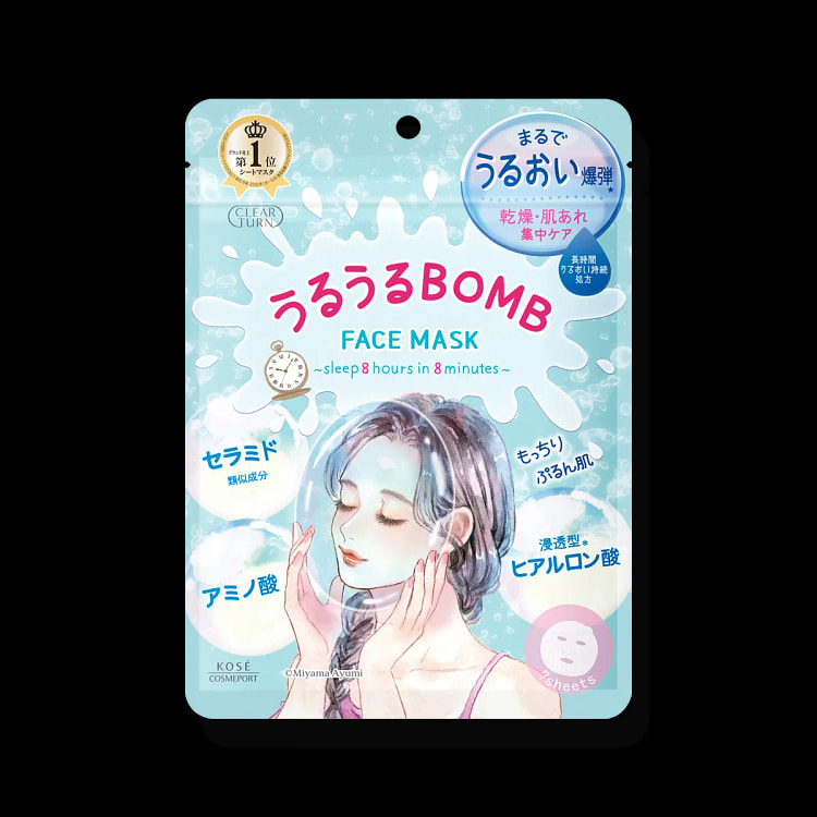 KOSE Clear Turn Ururu BOMB Moisturizing Mask 7pcs