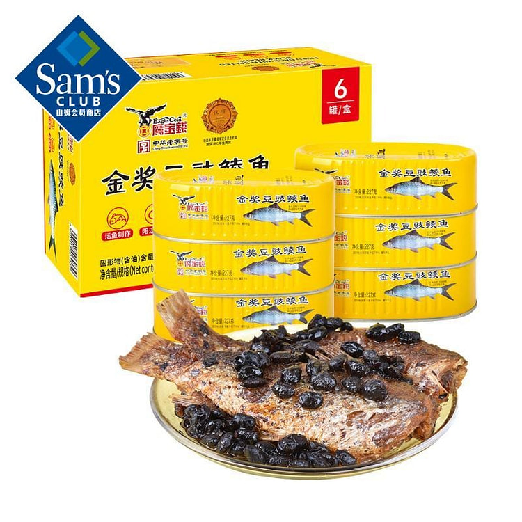 鹰金钱 金奖豆豉鲮鱼(227g*6) 1362 克