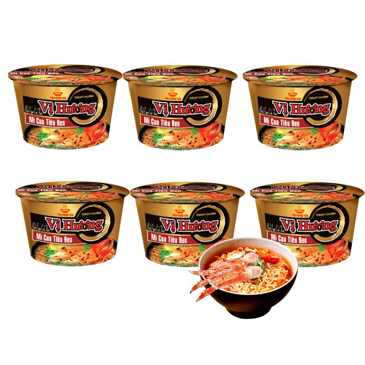 Vị Hương Mì Cua Tiêu Đen Cay Nồng (Combo 6 Gói)