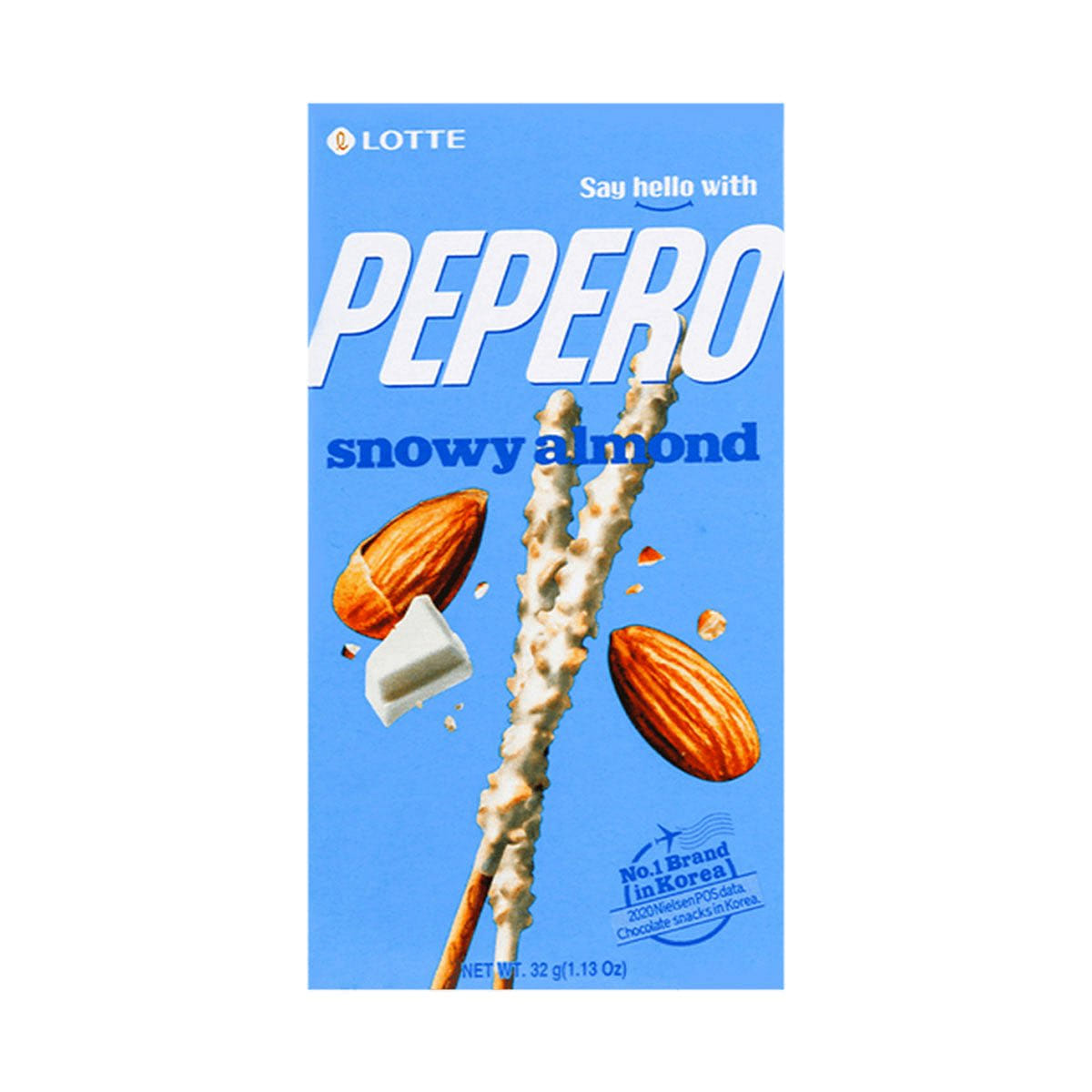 Lotte Pepero Snowy Almond Flavor Biscuit Sticks - 32g 1 phần